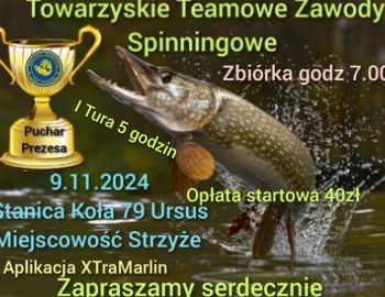 Teamowe Zawody Spinningowe o Puchar Prezesa 9.11.2024